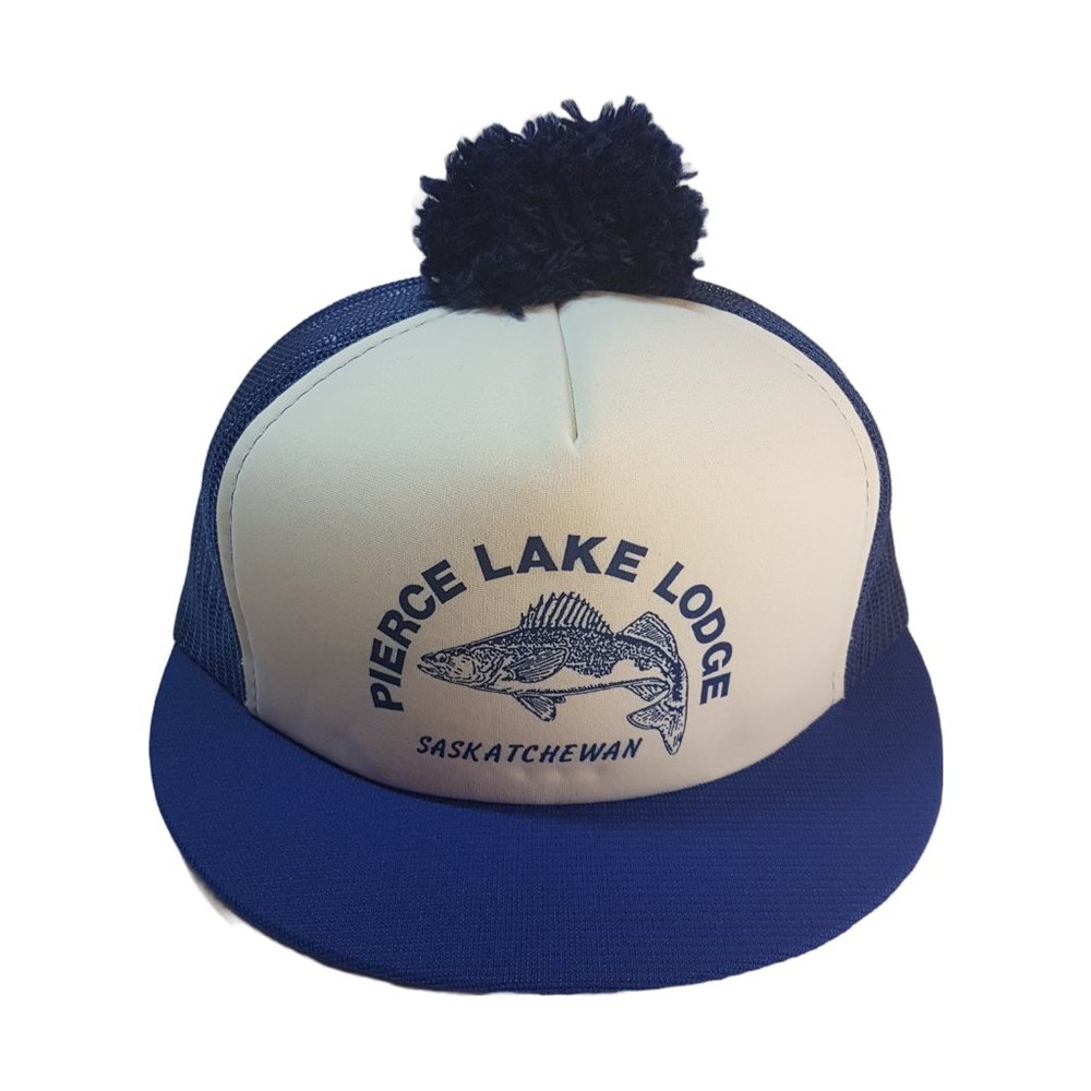Vintage 80s PIERCE LAKE LODGE SK Women's Hat Snapback Trucker Hat Classic Cap